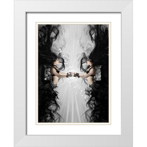 The bellydancers white White Modern Wood Framed Art Print with Double Matting by Babette