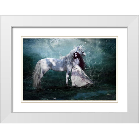 Faith of the Unicorn White Modern Wood Framed Art Print with Double Matting by Babette