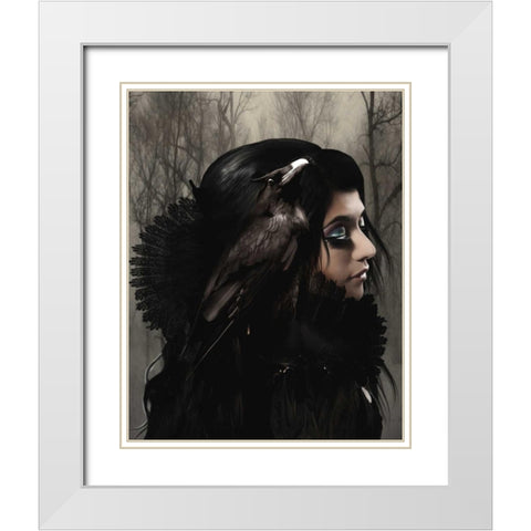 Wisdom black White Modern Wood Framed Art Print with Double Matting by Babette