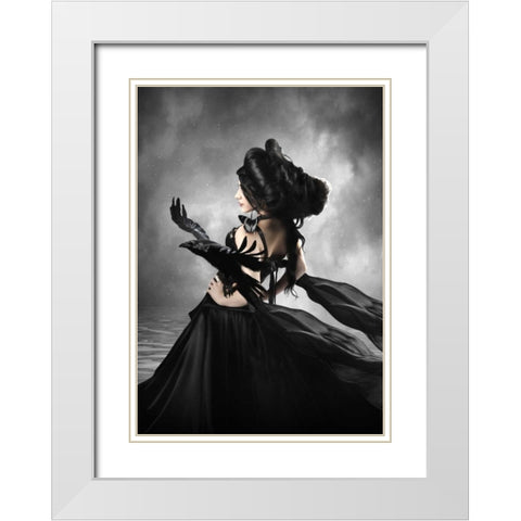 Mahafsoun White Modern Wood Framed Art Print with Double Matting by Babette