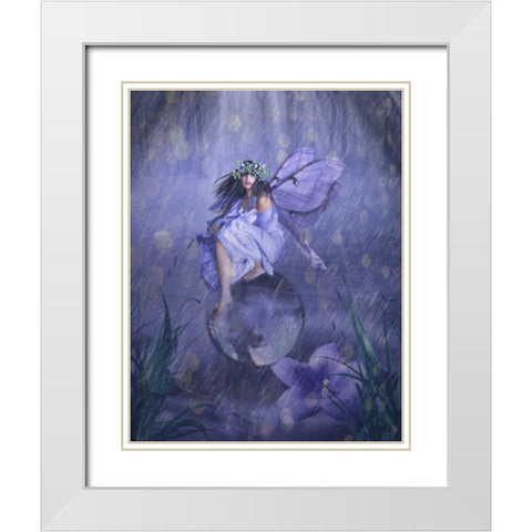 Fairy 41 White Modern Wood Framed Art Print with Double Matting by Babette