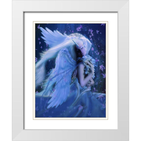 Angel Amabiel White Modern Wood Framed Art Print with Double Matting by Babette