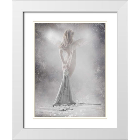 Angel Shakinah White Modern Wood Framed Art Print with Double Matting by Babette