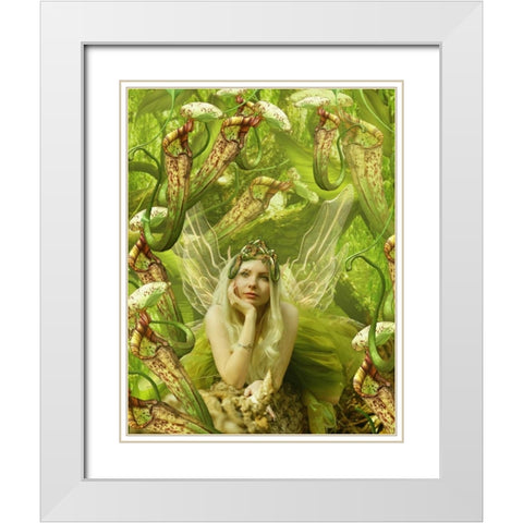 Fairy 22 White Modern Wood Framed Art Print with Double Matting by Babette