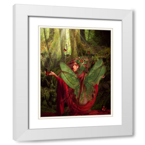 Fairy 43 White Modern Wood Framed Art Print with Double Matting by Babette