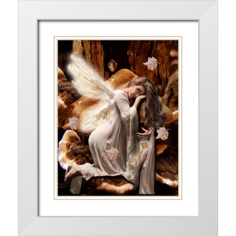 Fairy 45 White Modern Wood Framed Art Print with Double Matting by Babette