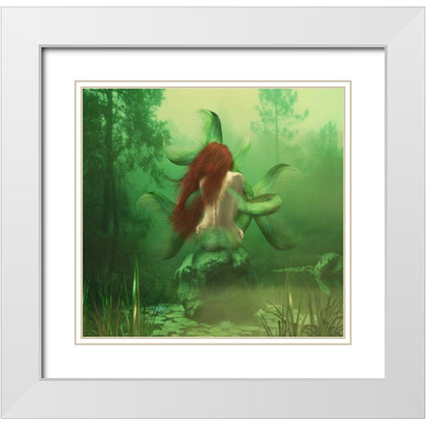 Unique White Modern Wood Framed Art Print with Double Matting by Babette