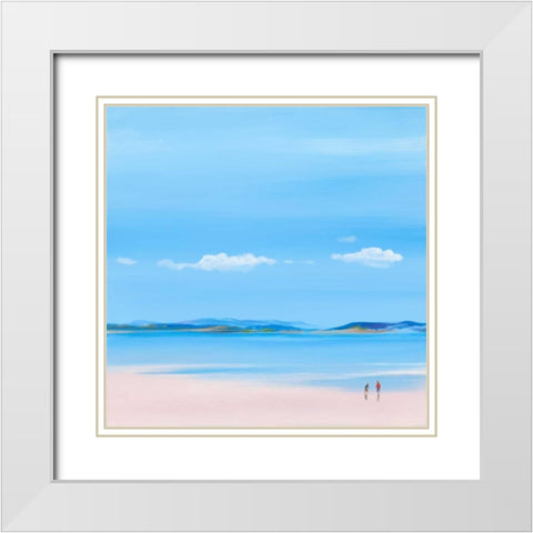 At The Beach I White Modern Wood Framed Art Print with Double Matting by Hasen, Jan