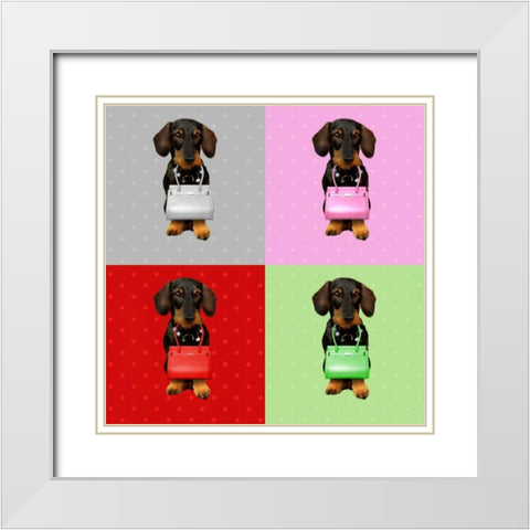 Teckel Board White Modern Wood Framed Art Print with Double Matting by Babette