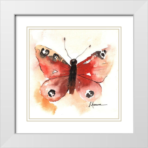 Mariposa 1 White Modern Wood Framed Art Print with Double Matting by Herrera, Leticia