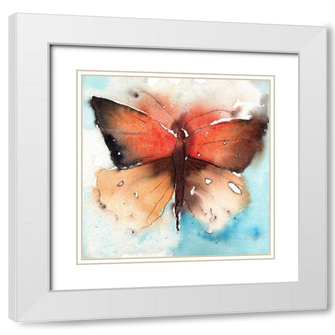 Mariposa 2 White Modern Wood Framed Art Print with Double Matting by Herrera, Leticia