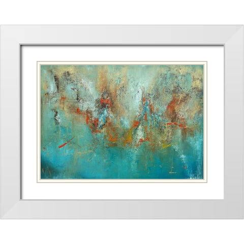 Stroll White Modern Wood Framed Art Print with Double Matting by Herrera, Leticia
