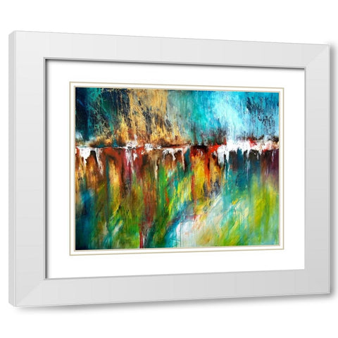 Hyperwave White Modern Wood Framed Art Print with Double Matting by Herrera, Leticia