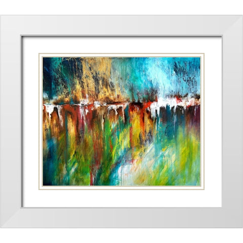 Hyperwave White Modern Wood Framed Art Print with Double Matting by Herrera, Leticia