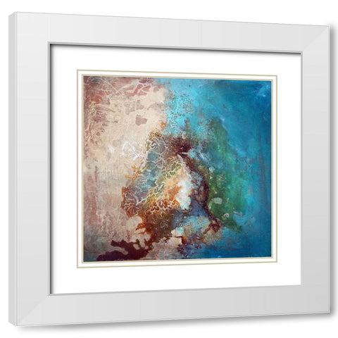 Melt White Modern Wood Framed Art Print with Double Matting by Herrera, Leticia