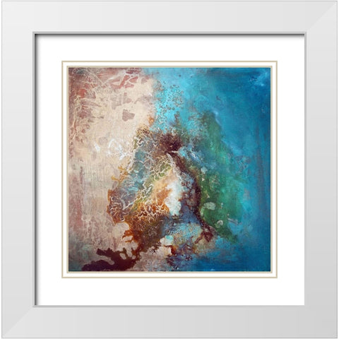 Melt White Modern Wood Framed Art Print with Double Matting by Herrera, Leticia