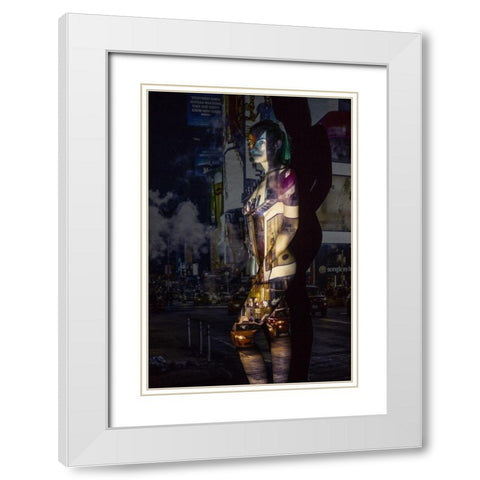 Projector City White Modern Wood Framed Art Print with Double Matting by Unkelbach, Frank