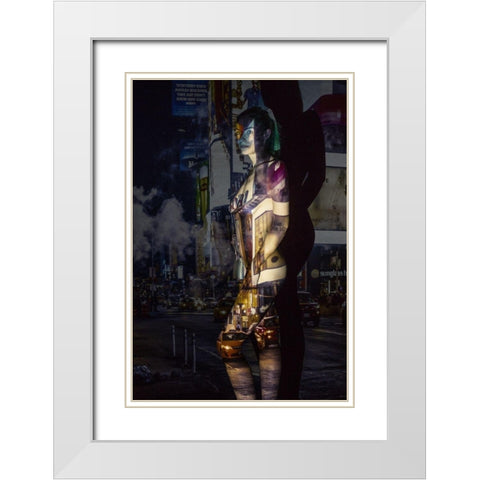 Projector City White Modern Wood Framed Art Print with Double Matting by Unkelbach, Frank