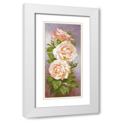 Spring Beauty I White Modern Wood Framed Art Print with Double Matting by Dvoretskiy, Petrovich