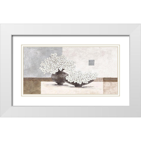 Diamonds and Pearls White Modern Wood Framed Art Print with Double Matting by Ancilotti, Claudia