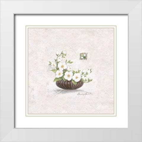 Hanni White Modern Wood Framed Art Print with Double Matting by Ancilotti, Claudia