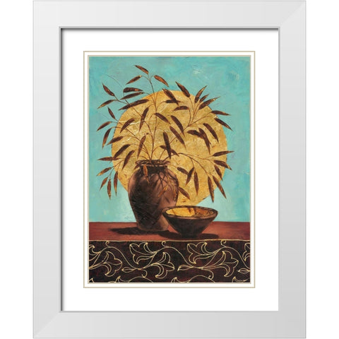 Bamboo Lounge White Modern Wood Framed Art Print with Double Matting by Ancilotti, Claudia