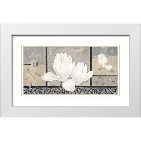 Baroque Magnolia White Modern Wood Framed Art Print with Double Matting by Ancilotti, Claudia