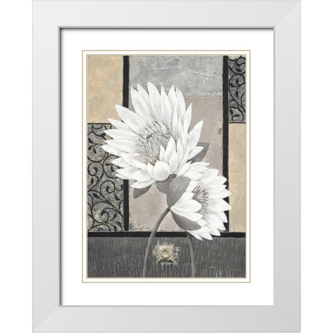 White Waterlily White Modern Wood Framed Art Print with Double Matting by Ancilotti, Claudia