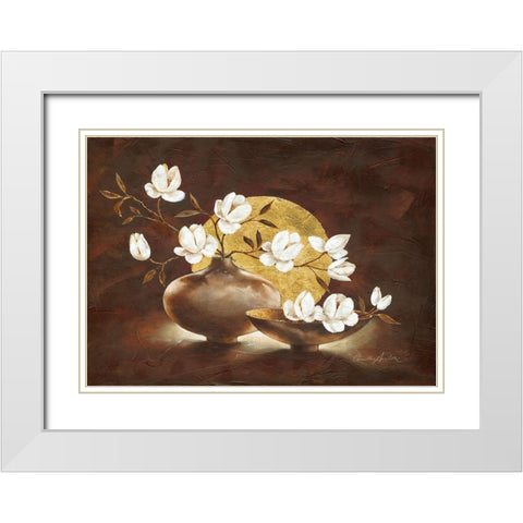 Golden Sunset White Modern Wood Framed Art Print with Double Matting by Ancilotti, Claudia
