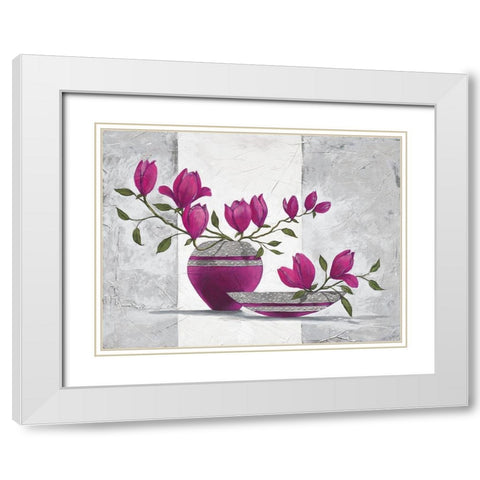 Leonida White Modern Wood Framed Art Print with Double Matting by Ancilotti, Claudia
