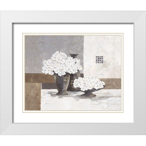Cristal Pearl White Modern Wood Framed Art Print with Double Matting by Ancilotti, Claudia