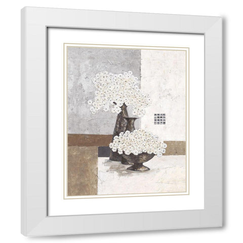 Silver Pearl White Modern Wood Framed Art Print with Double Matting by Ancilotti, Claudia