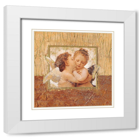 Christmas Kiss White Modern Wood Framed Art Print with Double Matting by Ancilotti, Claudia