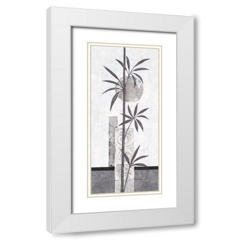 Silver Bamboo I White Modern Wood Framed Art Print with Double Matting by Ancilotti, Claudia