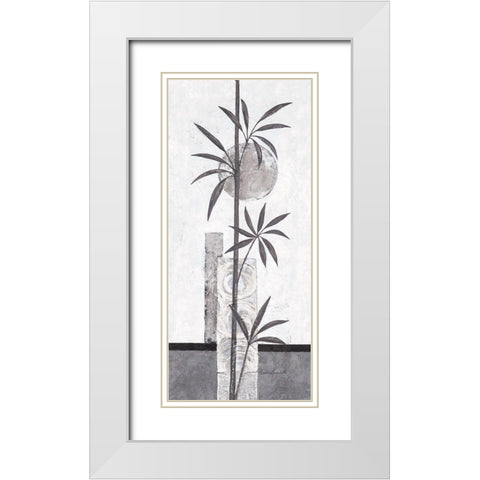 Silver Bamboo I White Modern Wood Framed Art Print with Double Matting by Ancilotti, Claudia