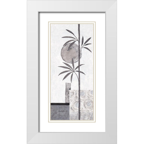 Silver Bamboo II White Modern Wood Framed Art Print with Double Matting by Ancilotti, Claudia