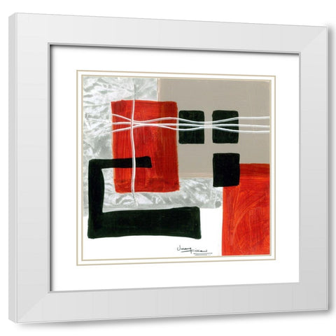 Construction Zone 1 White Modern Wood Framed Art Print with Double Matting by Kikani, Umang