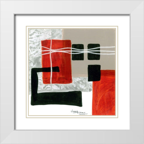 Construction Zone 1 White Modern Wood Framed Art Print with Double Matting by Kikani, Umang