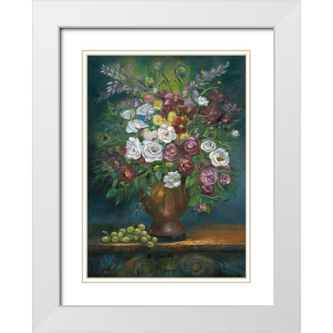 Flower Bouquet 2 White Modern Wood Framed Art Print with Double Matting by Withaar, Rian
