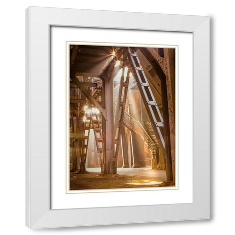 Factory 1 White Modern Wood Framed Art Print with Double Matting by Henk van Gog