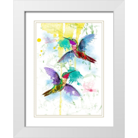 Kolibri White Modern Wood Framed Art Print with Double Matting by Henk van Gog