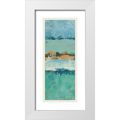 Bluegreen Harmony 3 White Modern Wood Framed Art Print with Double Matting by Holzner, Renate