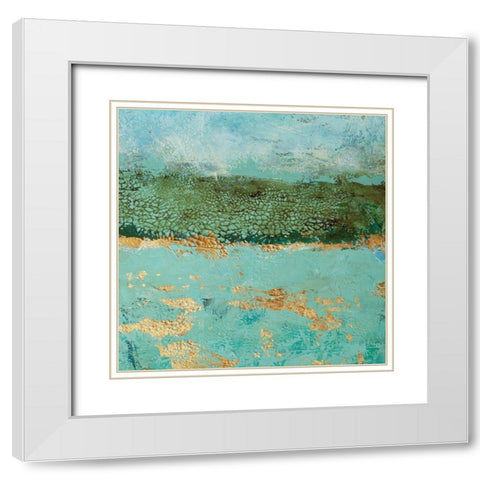 Golden Horizon 2 White Modern Wood Framed Art Print with Double Matting by Holzner, Renate