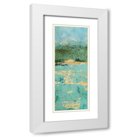 Golden Horizon 3 White Modern Wood Framed Art Print with Double Matting by Holzner, Renate