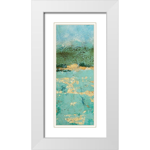 Golden Horizon 3 White Modern Wood Framed Art Print with Double Matting by Holzner, Renate