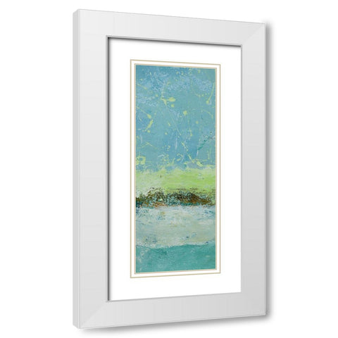 Green Horizon 2 White Modern Wood Framed Art Print with Double Matting by Holzner, Renate