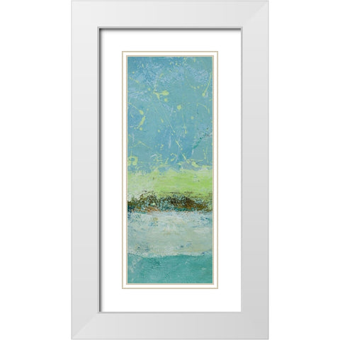 Green Horizon 2 White Modern Wood Framed Art Print with Double Matting by Holzner, Renate