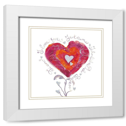 Heart of Love White Modern Wood Framed Art Print with Double Matting by Holzner, Renate