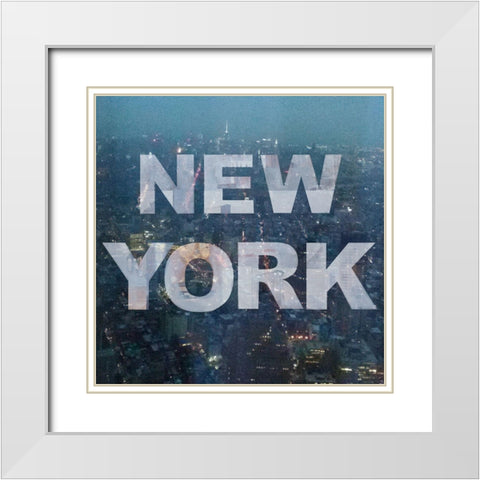New York Collage 2 White Modern Wood Framed Art Print with Double Matting by Holzner, Renate