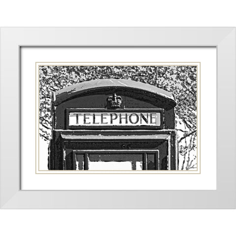 TELEPHONE BOOTH White Modern Wood Framed Art Print with Double Matting by Fossey, George